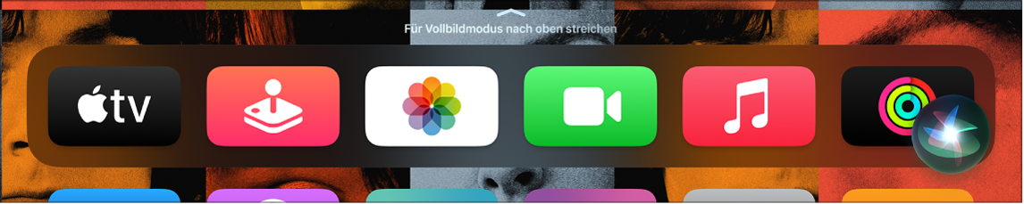 Startseite mit Siri-Aufforderung