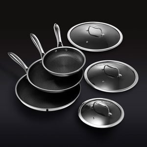 Hybrid Fry Pan Set with Lids, 6pc