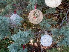 String ornaments can be a lovely addition to your Christmas decorations, and now you can take them outdoors without worrying about them &quot;melting&quot; if it rains. The step-by-step instructions in this gallery aren't difficult, but they do take a bit of time, so be sure to set aside a few hours before tackling this project.