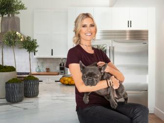 Christina Anstead with her dog Cash, as seen on Christina on the Coast.