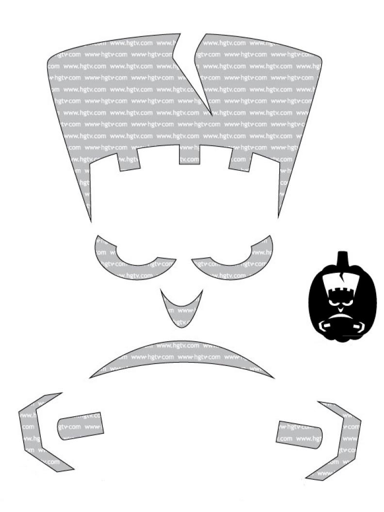 Frankenstein Design for Downloadable Pumpkin Carving Template