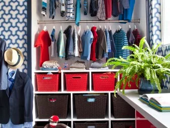 Organized Boys' Bedroom Closet 