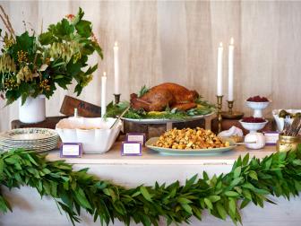 Repurpose White Sideboard for a Thanksgiving Buffet