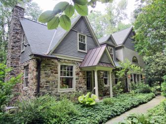 Stone Cottage With Green Foliage 