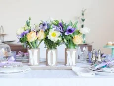 DIY "Mom" Centerpiece for Mother's Day