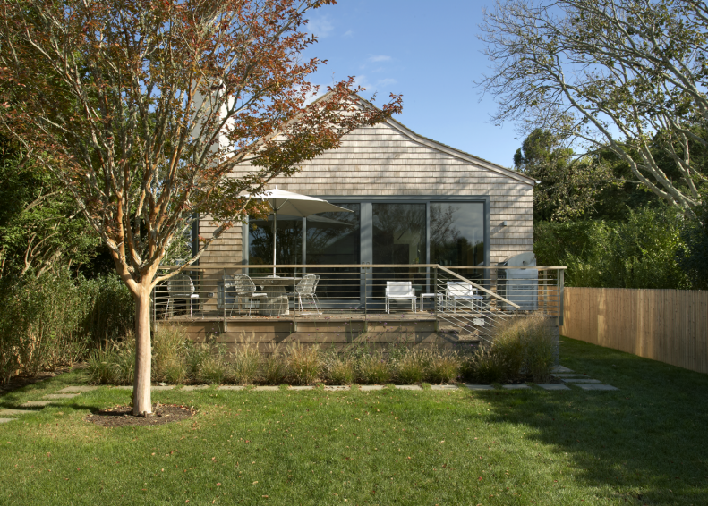 Exterior of Home With Deck, Paver Walkway, Ornamental Grass