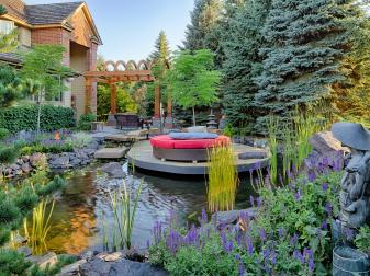 Bali-Inspired Garden with Floating Patio