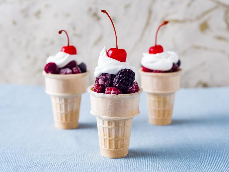 Frozen Fruit Sundae Cones