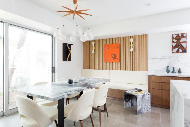 Contemporary Breakfast Room With Custom Dining Table 