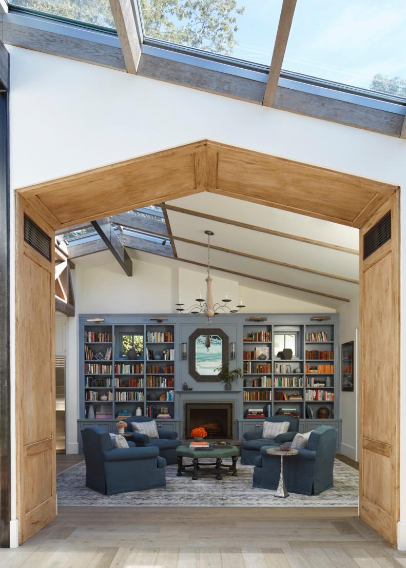 Living Room With Paneled Doorway