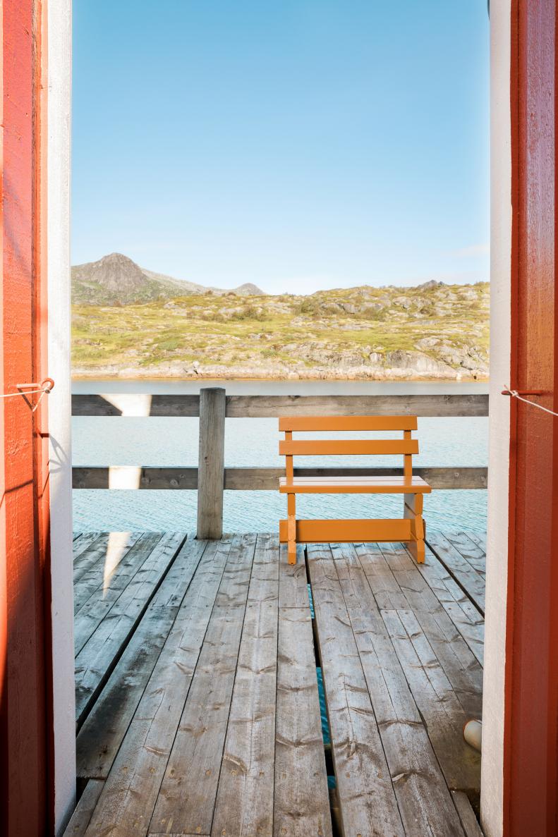 Small Bench on Waterfront Deck