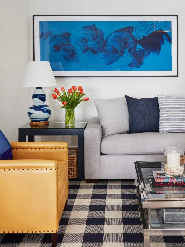 Family Room With Buffalo Check Rug