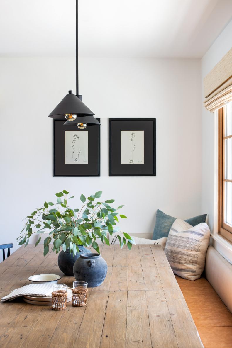 Cozy Banquette Dining Corner Ready for Entertaining or Rest