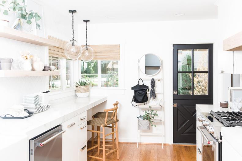 Small Kitchen With Black Door