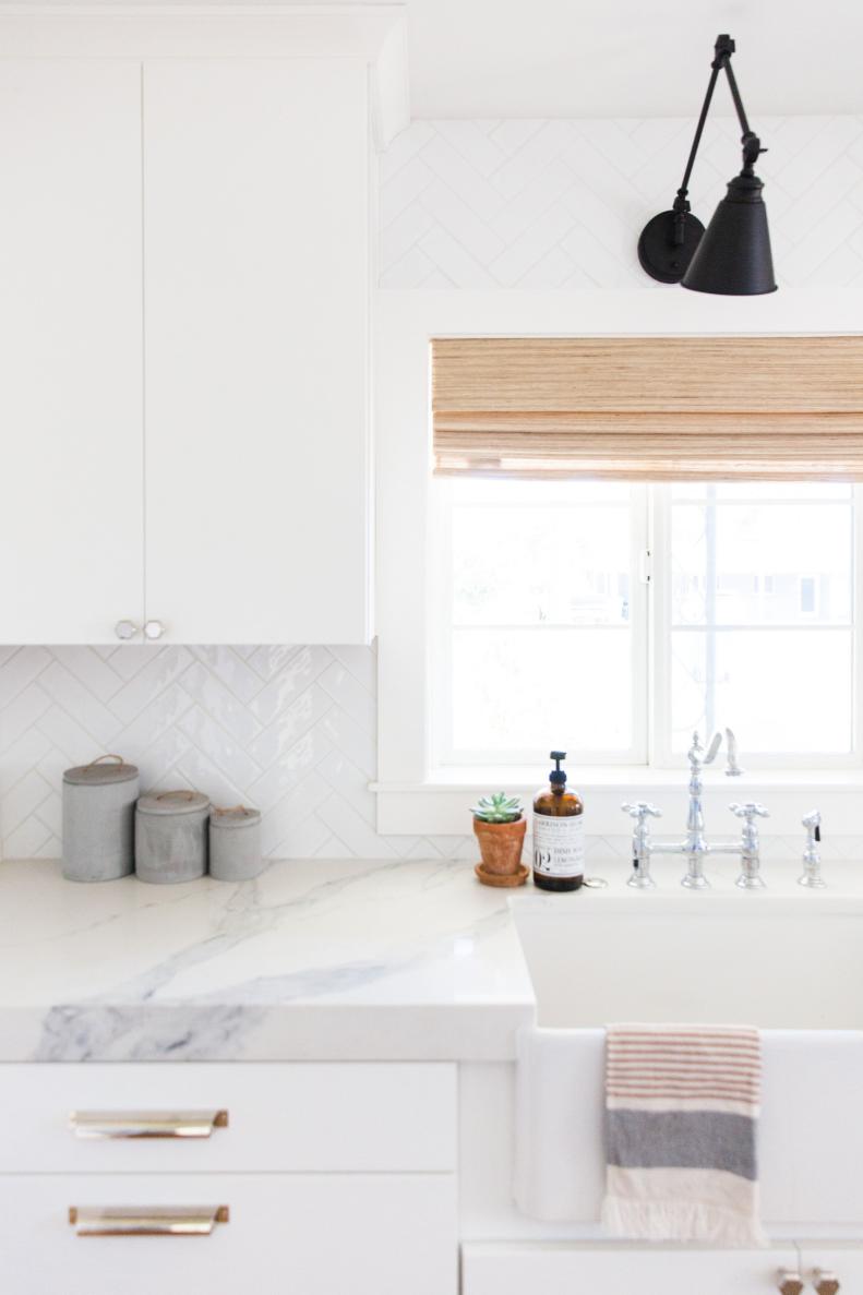 Kitchen Sink and Black Sconce