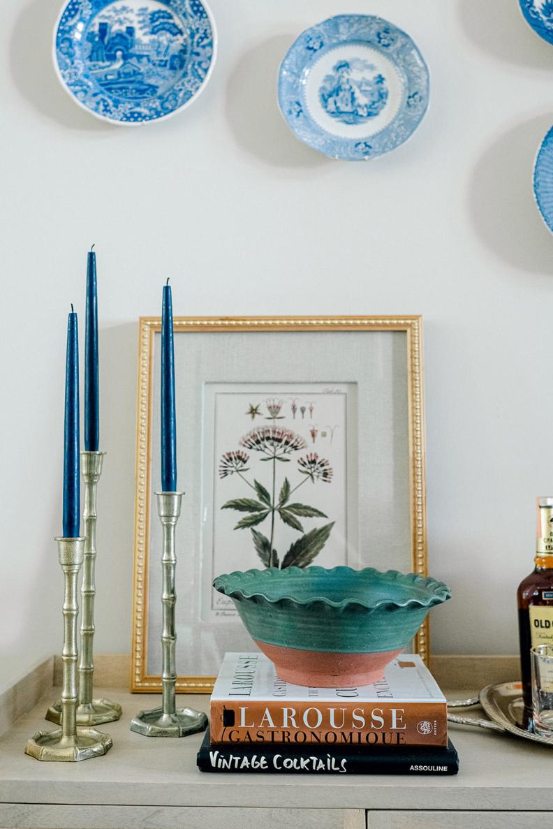 Bar Area With Blue Candles