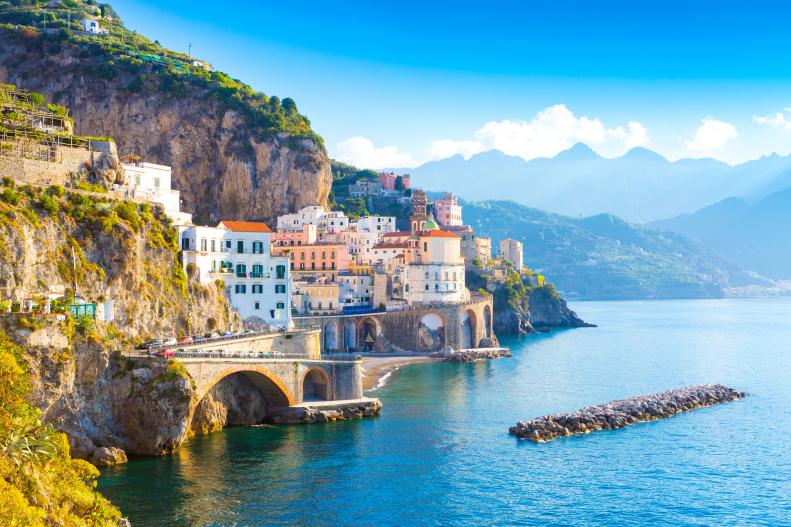 Striking Italian architecture perched over the sea of the Amalfi Coast