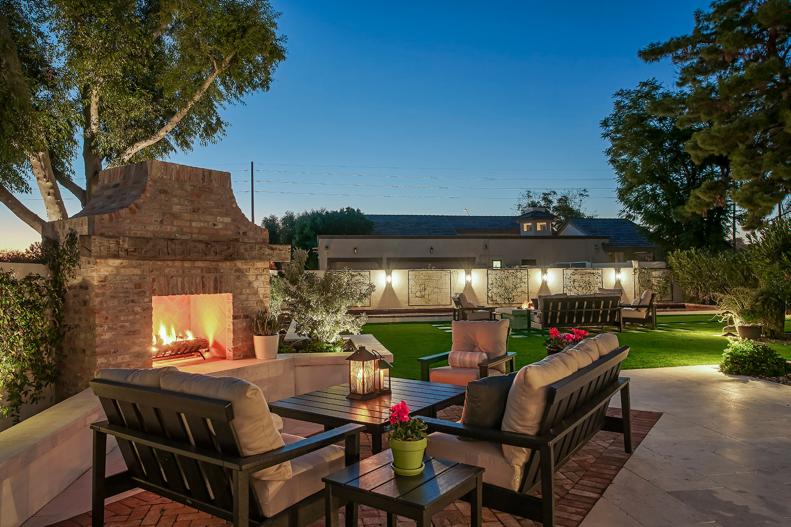 Backyard with Fireplace