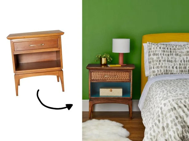 Vintage End Table Before and After