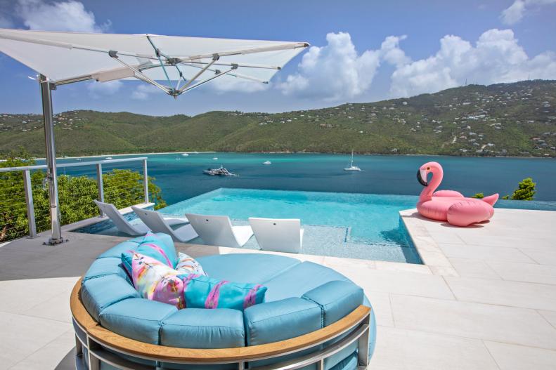 Infinity Pool With Flamingo Float