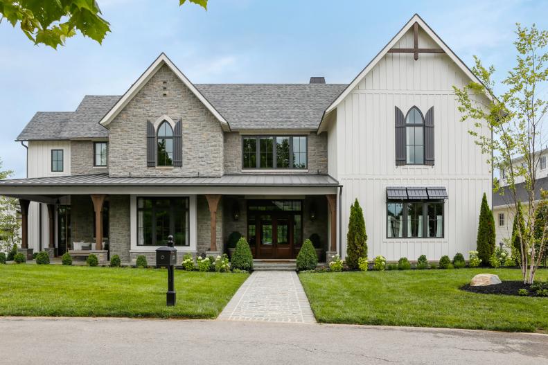 Gray and White Farmhouse