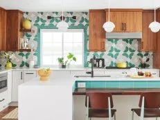 Green and White Retro Kitchen