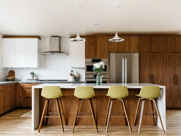 Retro Kitchen With Walnut Wood