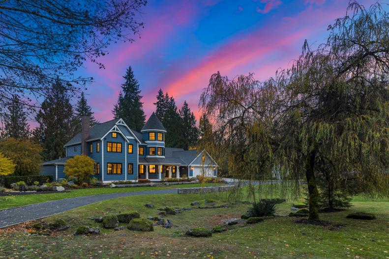 Blue Manor and Driveway