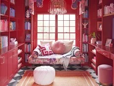 High-Gloss Pink Den from HGTV Designer Tiffany Brooks