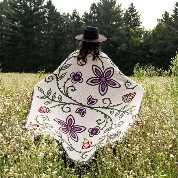 Person Facing Away From Camera Wrapped in Blanket