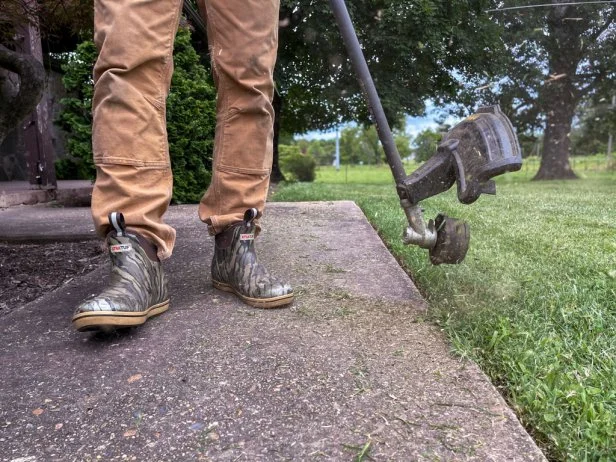 Edging a Sidewalk With a String Trimmer