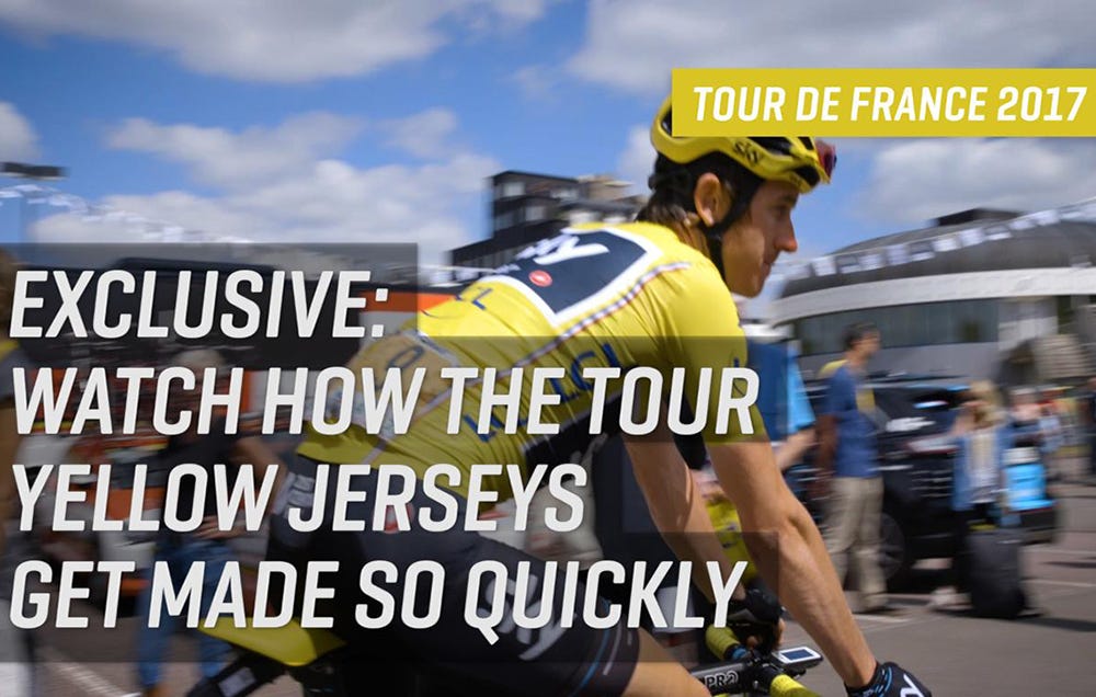 How a Tour de France yellow jersey gets made. 