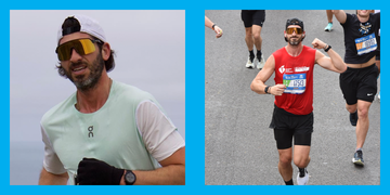 side by side of justin running
