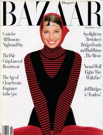 christy turlington cover for harper's bazaar