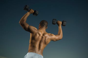 african american man lifting weights
