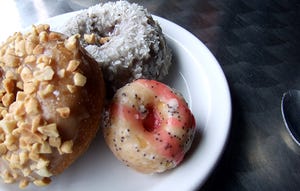 plate of donuts for breakfast