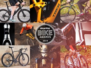 bicycling bike awards 2023 scott foil rc, trek fuel exe, all city zig zag, evnve melee, cervelo r5 cx, canyon ultimate, yeti sb120, factor ostro