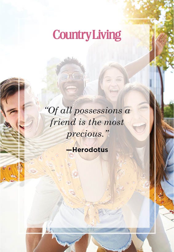 best friend quotes with a group of people posing for the camera