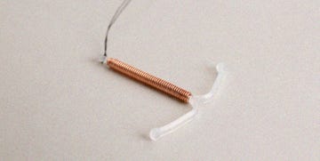 a close up of a copper iud