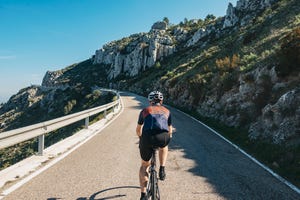 cyclist on the coll de rates, everest