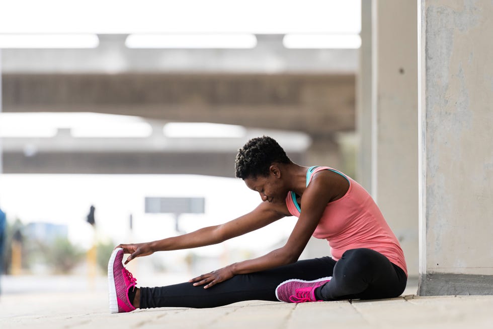 getting her muscles ready for a run