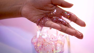 toy, slime, glitter, fingers