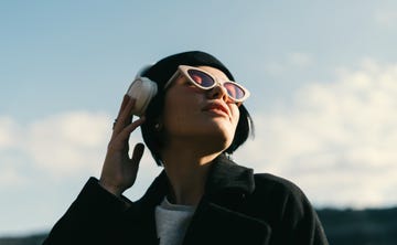 a man wearing a headset and glasses