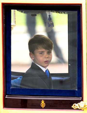 london, england june 15 prince louis of wales during trooping the colour on june 15, 2024 in london, england trooping the colour is a ceremonial parade celebrating the official birthday of the british monarch the event features over 1,400 soldiers and officers, accompanied by 200 horses more than 400 musicians from ten different bands and corps of drums march and perform in perfect harmony photo by karwai tangwireimage