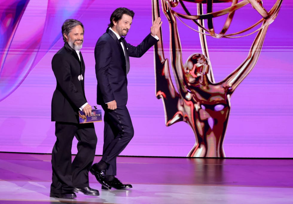 los angeles, california september 15 l r gael garcía bernal and diego luna speak onstage during the 76th primetime emmy awards at peacock theater on september 15, 2024 in los angeles, california photo by kevin wintergetty images