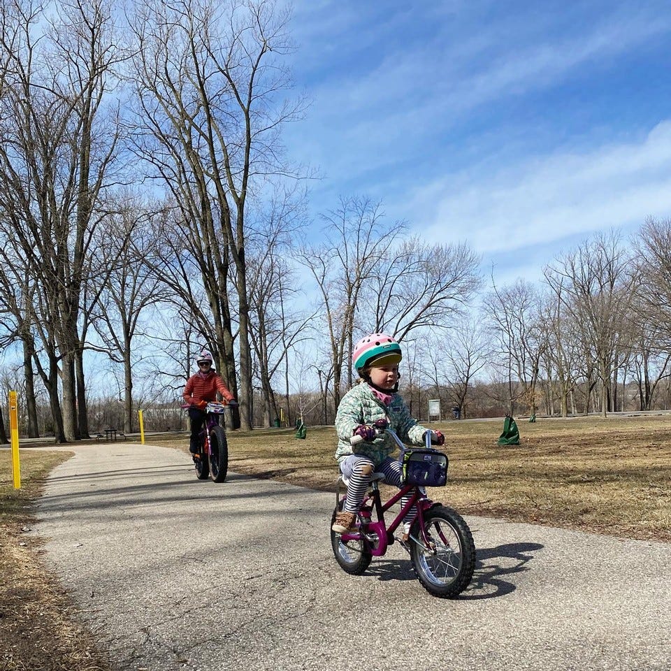 riding bikes with kids