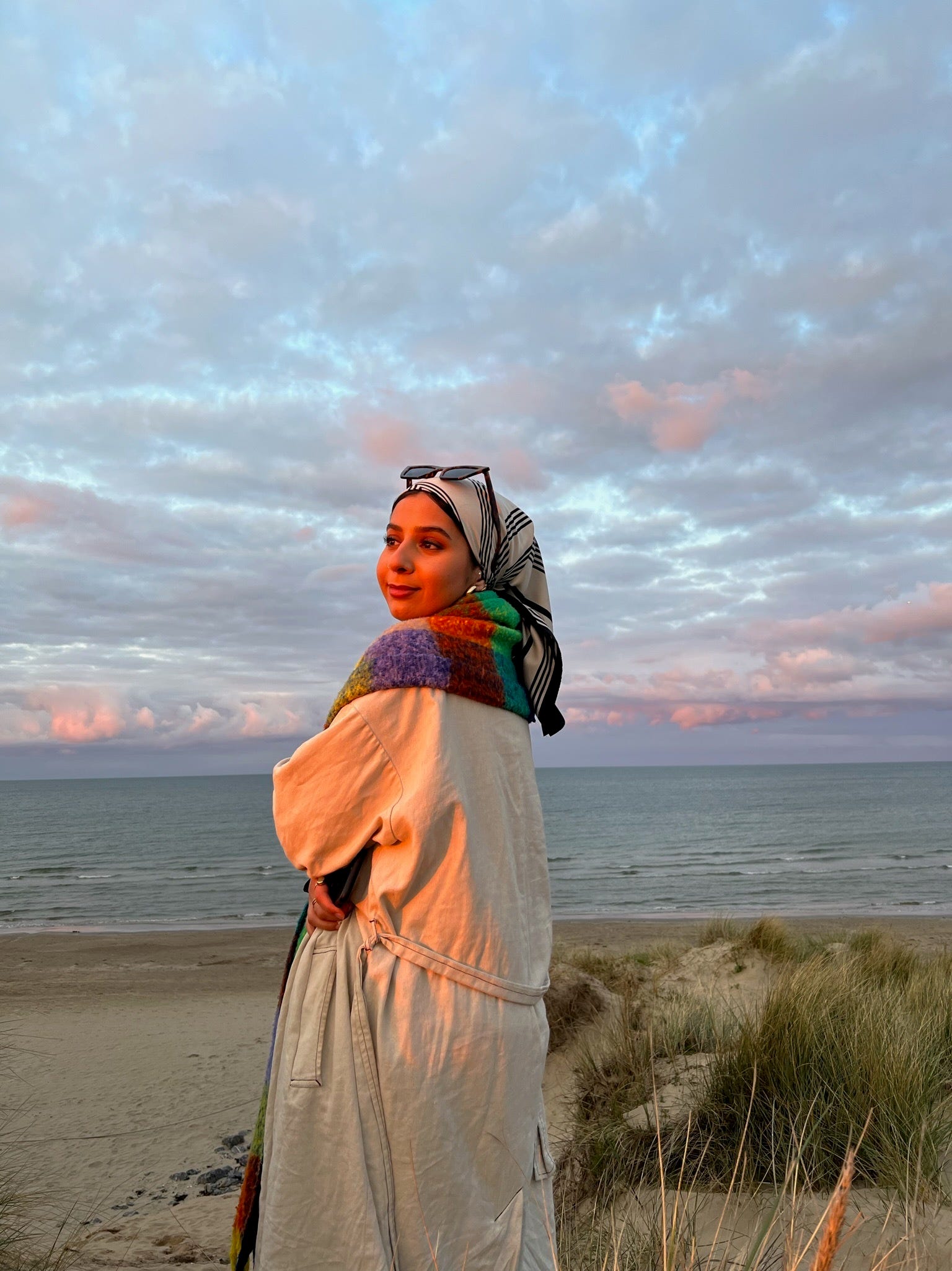 a person standing on a beach