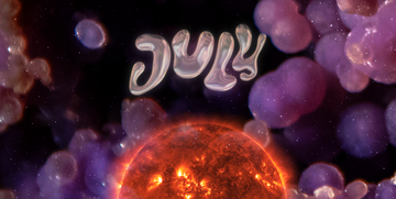 the word july over the sun