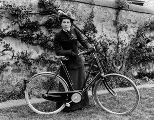 lady edwardian cyclist creator unknown