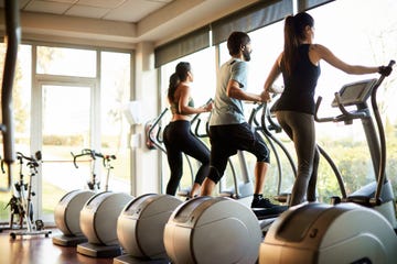 elliptical vs running lifestyle gym and fitness barcelona, people on elliptical trainer